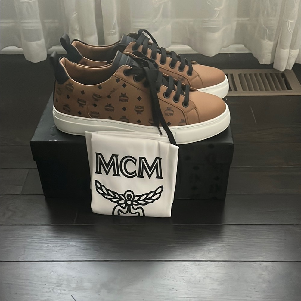 MCM Brown Sneakers with Black Accents